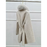 Winter Mid-length Fox Fur Reversible Cashmere Coat