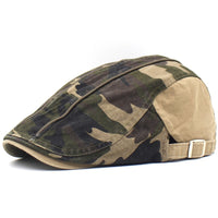 Men's Camouflage Washed Cotton Flat Brim Beret