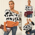 Womens Casual Loose-fitting Pullover Knit Top