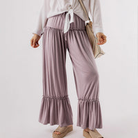 High-waisted Casual Versatile Drawstring Wide-leg Pants