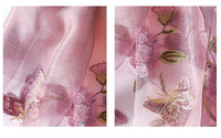 Silk scarf with wild embroidery in spring