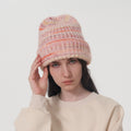 European And American Ins Warm Autumn And Winter Multi-color Niche Gradient Flanging With Wool Knitted Hat Women