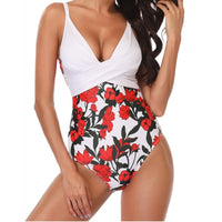 Sexy bikini with tight print suspenders