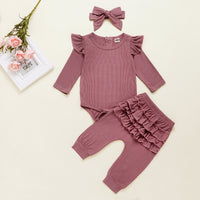 Three-piece lace trousers headband