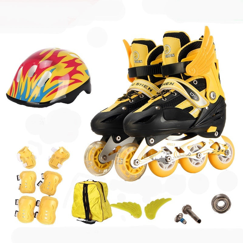 Pu Single Wheel Adjustable Children's Roller Skates