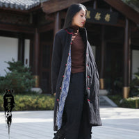 Retro Women's Artistic Cotton And Linen Clothing Buckle Cotton-padded Jacket