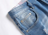 Thin Straight Ripped Mid-waist Shorts