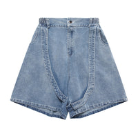 Washed Denim Loose Shorts Men's Fashion Design Sense