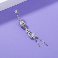 Ladies Ins Wind Zircon Belly Button Ring