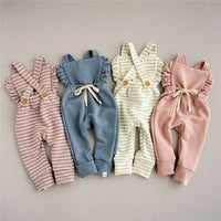 Pure cotton stripe jumpsuit
