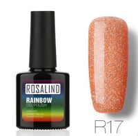 Nail free, long-lasting, non-toxic, nail polish, ROSALIND phototherapy glue, star studded rainbow system.