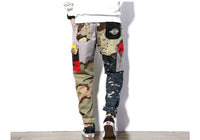 Autumn new day large size loose camouflage tooling men's elastic waist casual trousers