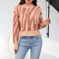Jacquard Casual Sweater Loose Top For Women