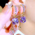 New Style Elegant Goddess Exquisite Fashion Ear Cuffs, Versatile Gold French Earrings, Diamond-Shaped Sparkling Jewelry