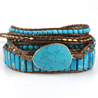 Hot Sale Bohemian Winding Natural Semi-precious Stone Bracelet