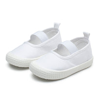 Children's Canvas Indoor Slip-on Elastic White Shoes