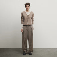 Solid Color And V-neck Rope Casual Minimalist Long Sleeve Sweater For Women