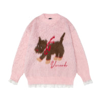 Idle Style Dog American Retro Easy Matching Pullover Sweater