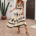 Womens Resort-style Printed Slip Dress