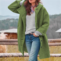 Long Single-breasted Multi-color Multi-size Casual Hooded Coat