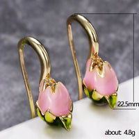 French Vintage Tulip Earrings, Forest-style Energetic Girl Sweet