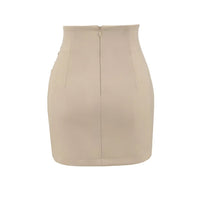Womens Buttoned American-Style Flattering Hip-Hugging Mini Skirt