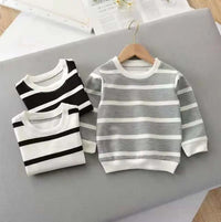 Fashion Children's Striped Pullover Long-sleeved T-shirt