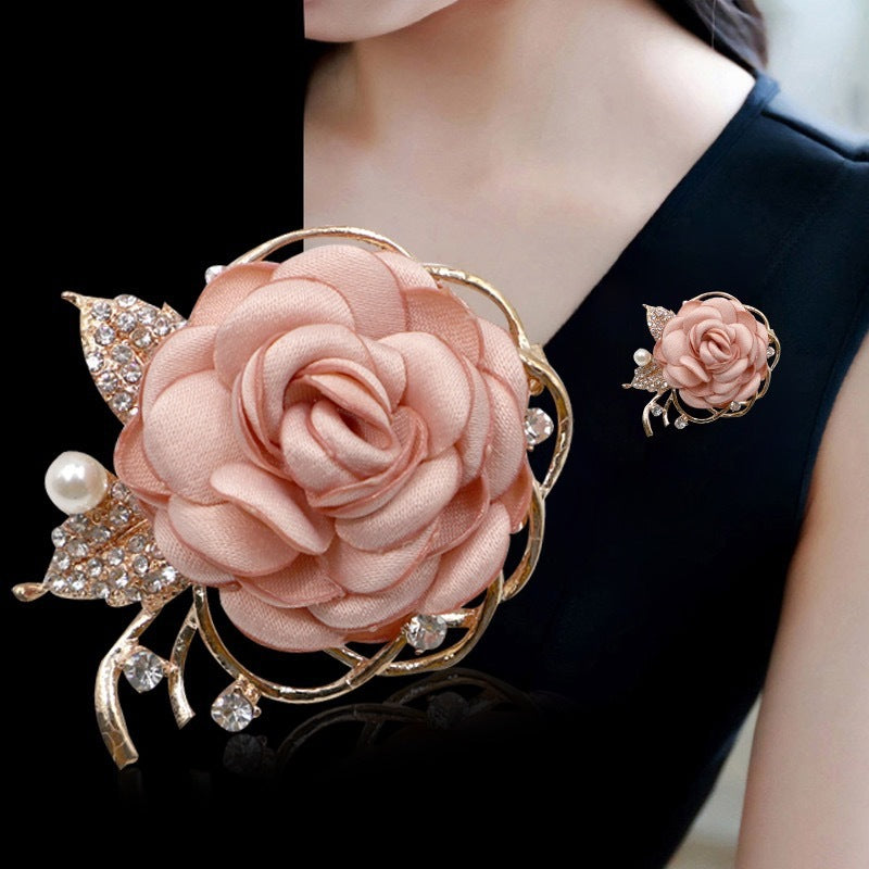 Fabric Roses Flower Brooch Fashion