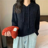Hooded Fashion Short Hooded Knitted Sweater