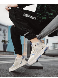 High-top Shoes Men's Flat Sneakers Trendy Versatile Student Casual Shoes Pumps