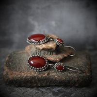 Baroque Red Female Temperamental Long Eardrops