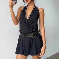 Stylish Womens V-neck Backless Strap Dress