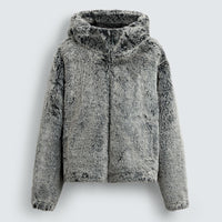 Hooded Faux Fur Jacket Coat