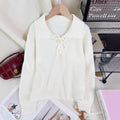 Women's Retro Lace-Up Long Sleeve Sweater