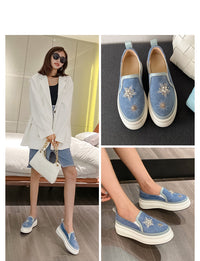 Women's Genuine Leather One-foot Platform Platform Shoes