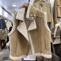 Western Style Berber Fleece Coat Motorcycle Vest