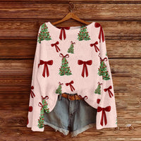 Off-the-Shoulder Pullover Sweater With 3D Print