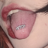 Satan's Children Alphabet Tongue Studs Perforated Titanium Steel