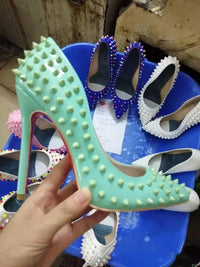 Fashion Women's Rivet Pointed Toe High Heels