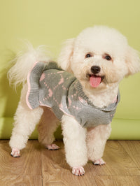Small Dog Sweater Hoodies Dress Winter Knit Cute Clothing Heart Puppy Clothes