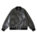 American Retro Baseball Uniform Leather Men