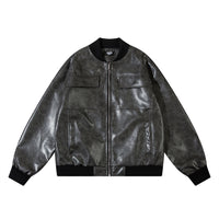 American Retro Baseball Uniform Leather Men