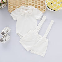 Boys Gray Blue Multicolor Suspenders With Bow