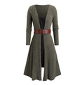Plus-size Women's Casual Two-piece Long-sleeve Dress With Belt For Autumn And Winter
