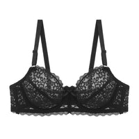 Ultra-thin Hollow Women's Large Chest And Small Lace Bra