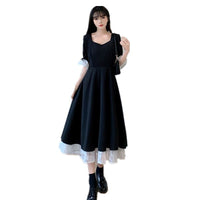 Retro French Hepburn-style Black Dress For Women