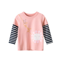 Children's Clothing Girls Bottoming Shirt Baby Clothes Fake Two Long-Sleeved T-Shirts