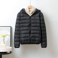 Lightweight Down Jacket Women's Short Stand Collar Hooded