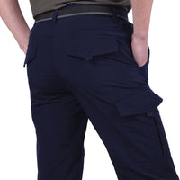 Men's straight tube mid waist elastic pants