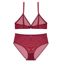 Transparent deep V underwear bra and high waist panties
